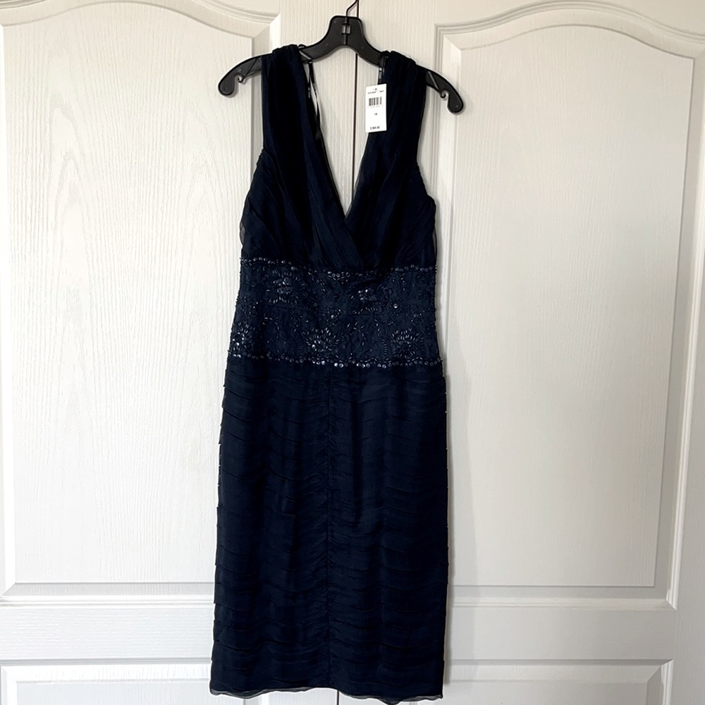 Tadashi Collection - Navy Beaded Cocktail Dress